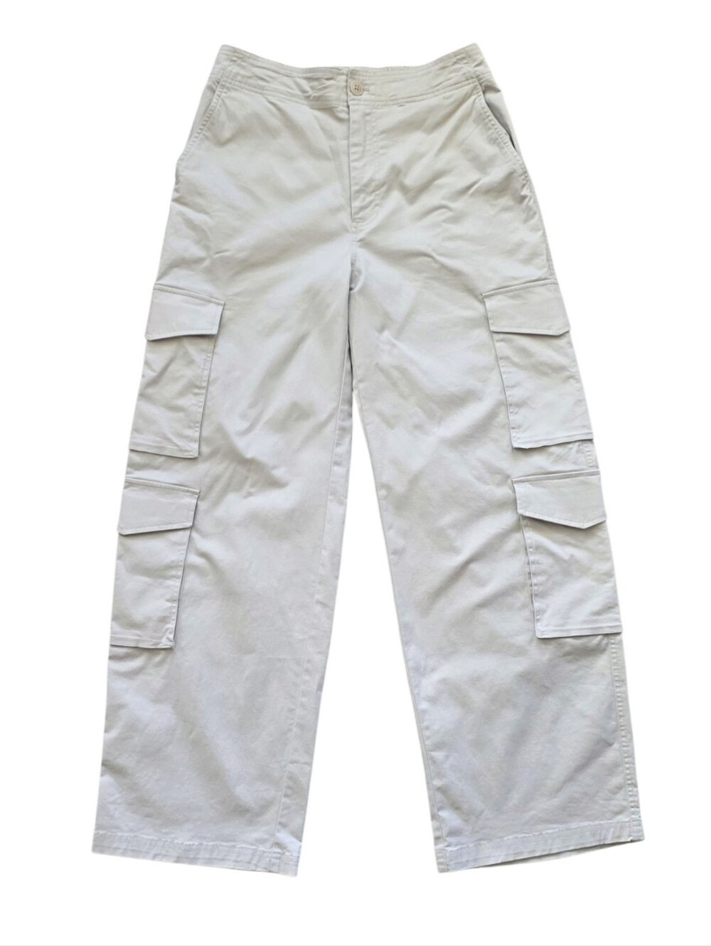 Abercrombie & Fitch Sz 28 / 6 Tan Beige Wide Leg High Rise Cargo Utility Pants